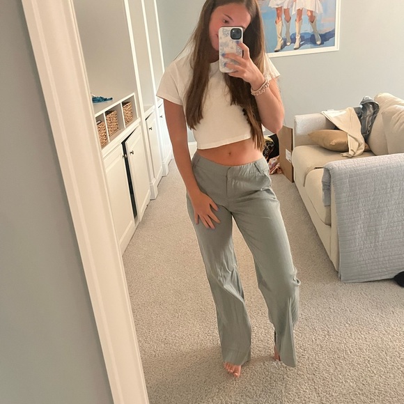 SLATE BLUE SLACKS LOW RISE - Picture 2 of 4